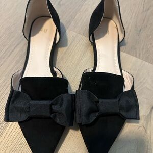 H&M Black Flats with Bow Accent